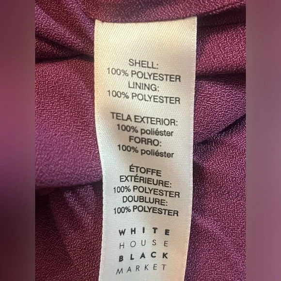 White House Black Market Sz 6 Ruffled One Shoulder Purple Blouson Cocktail Dress - Picture 9 of 11